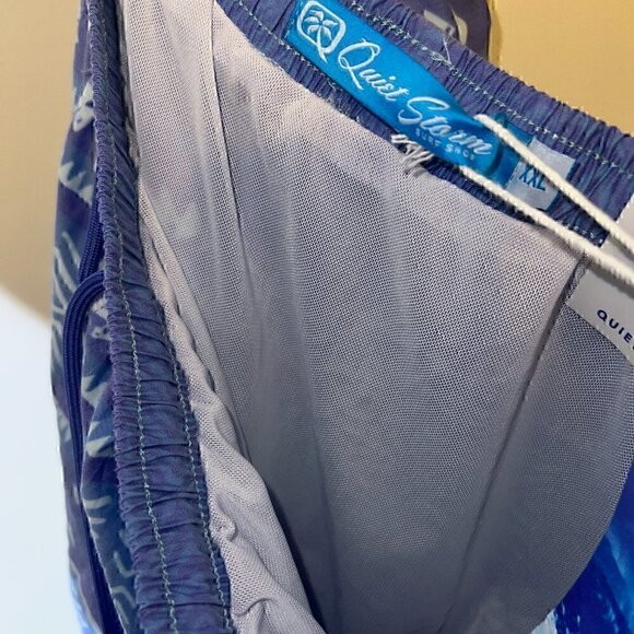 NWT QUITE STORM SURF SHOP MEN'S VOLLEY SWIM SHORTS - XXL - BLUE TRBAL PRINT - Picture 7 of 7